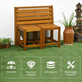 Set da Giardino 2 in 1, Tavolo e Sedie da Giardino