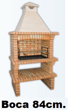 Barbacoa de obra Ref 124 para leña, con parrillas