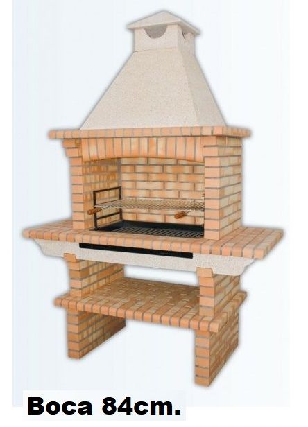 Barbacoa de obra Ref 125 para leña con parrillas