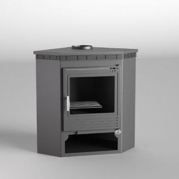 Estufa de leña rinconera con doble cámara M-105