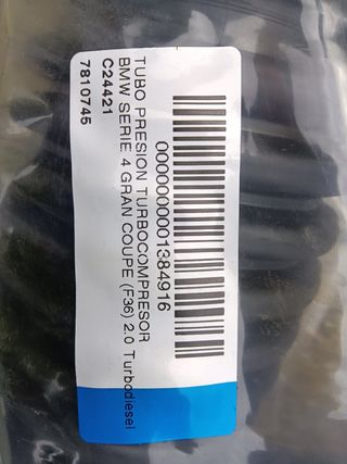 Tubo admision turbo bmw 318d 320d f30 serie 1
