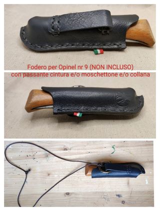 Custodia coltello opinel nr 9 fodero in cuoio
