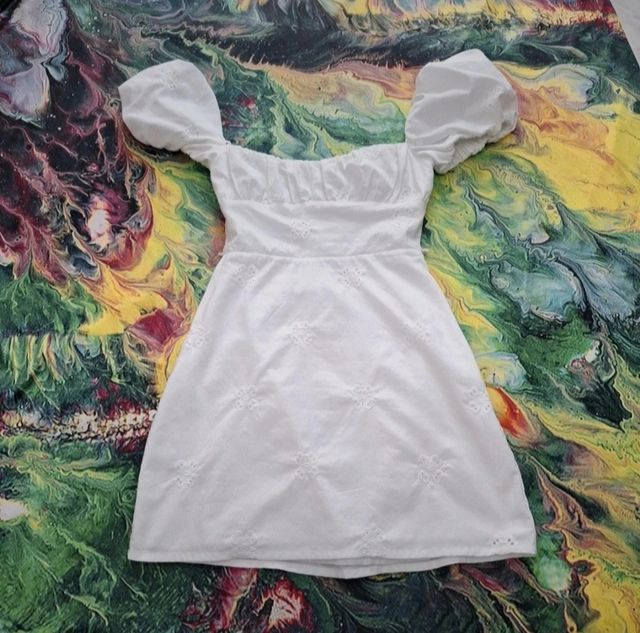Vestido Zara Swiss Bordado Branco