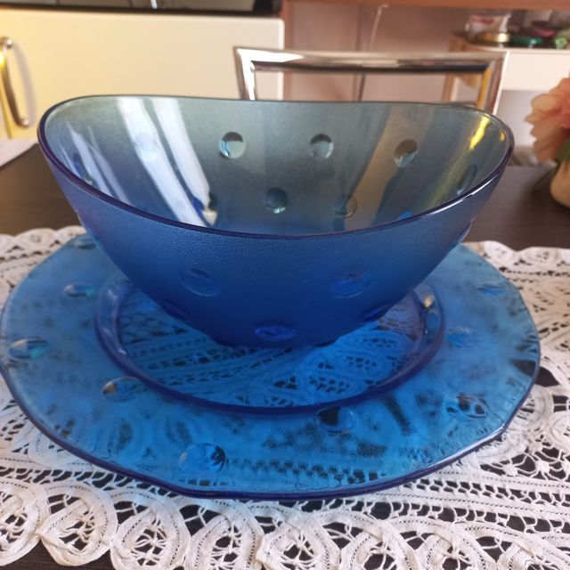 Vaso + ciotola in vetro