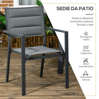 Set da Giardino con Tavolo Allungabile in Vetro e