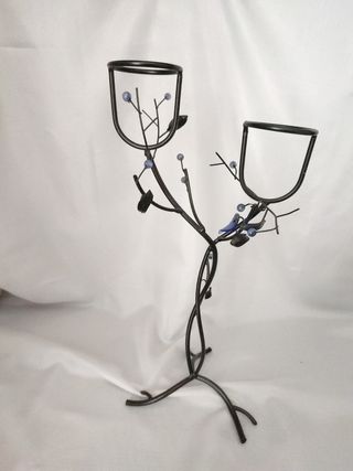 Portacandele in ferro battuto