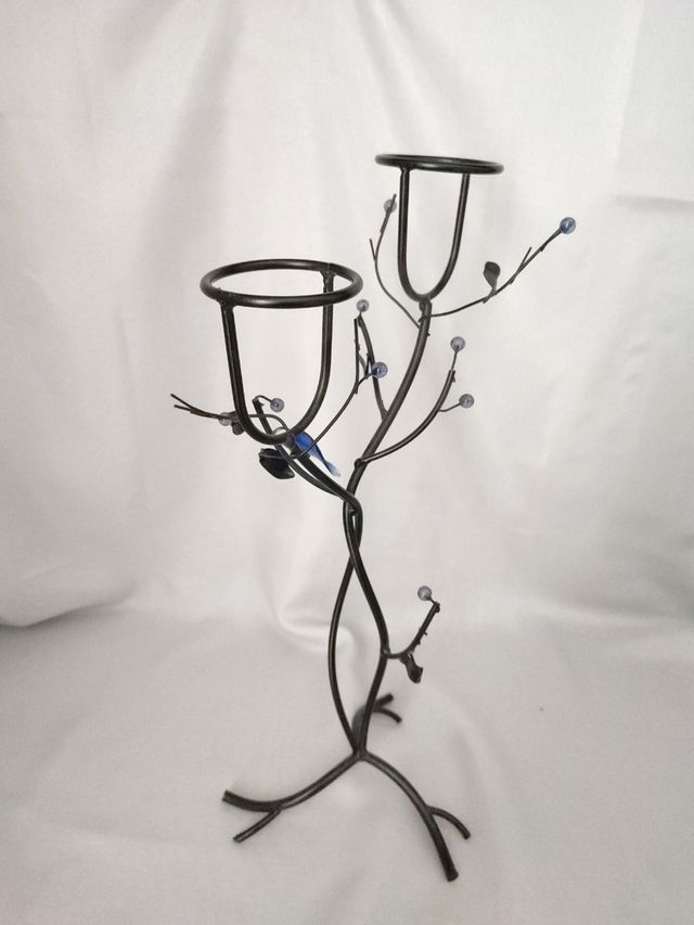 Portacandele in ferro battuto