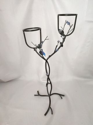 Portacandele in ferro battuto