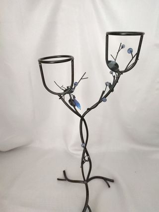 Portacandele in ferro battuto