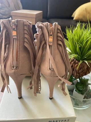 Sandalias mujer tacon beige