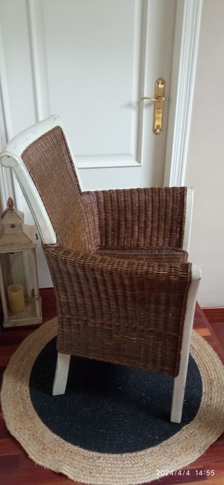 Butaca madera y ratán