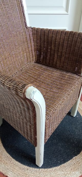 Butaca madera y ratán