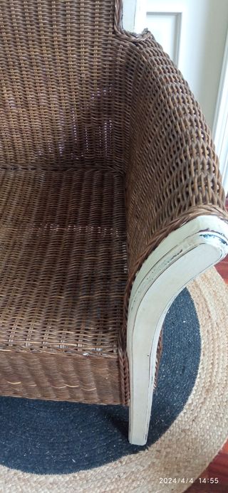 Butaca madera y ratán