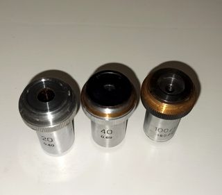 Lote objetivos antiguos microscopio