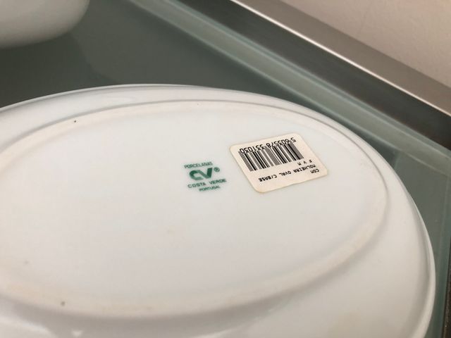 Molheira oval porcelana Costa Verde