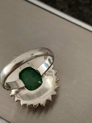 ANILLO PLATA RODIADA CON ESMERALDA 