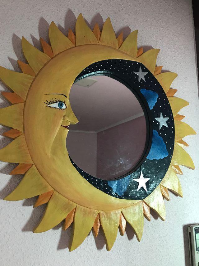 Espejo Sol y Luna artesanal