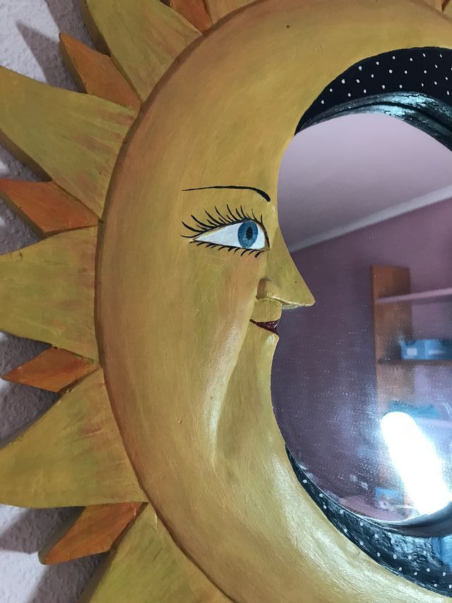 Espejo Sol y Luna artesanal