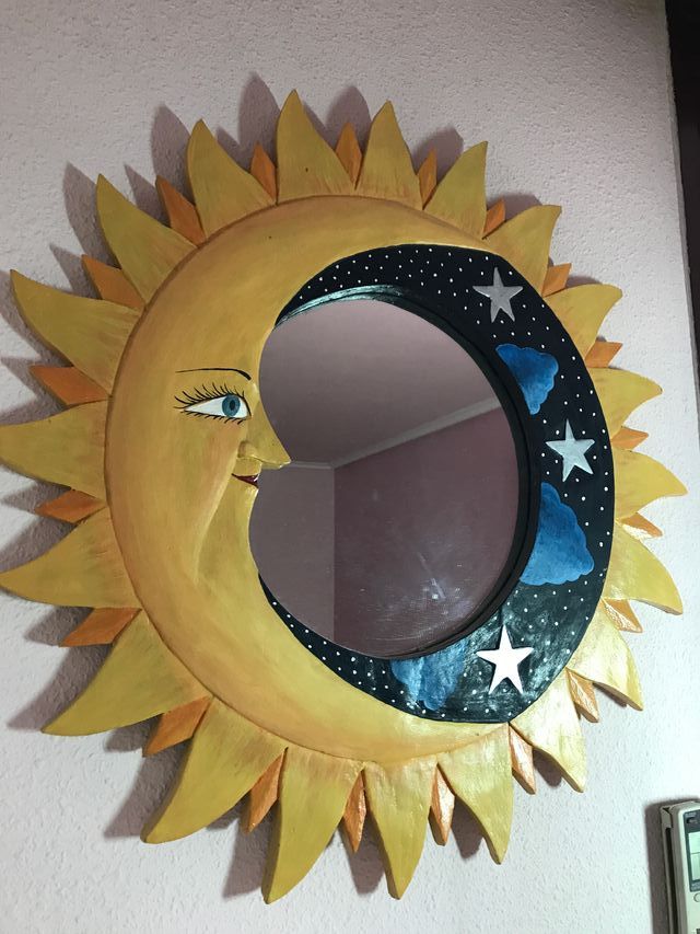 Espejo Sol y Luna artesanal