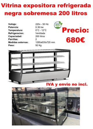 VITRINA SOBREMESA REFRIGERADA 200 LITROS