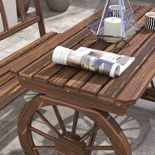 Set da Giardino 3 Pezzi in Legno di Pino con 1 Tav