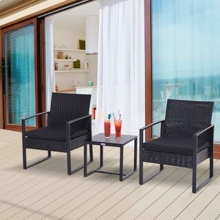Set da Balcone, Tavolino e 2 Sedie da Esterno in R