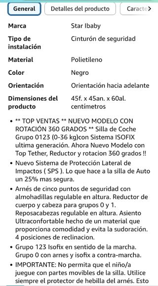 Silla de viaje de niñ@s Isofix
