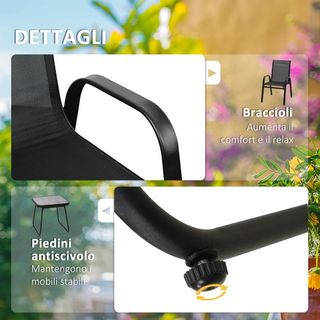Set da Giardino 3 Pezzi con Tavolino e 2 Sedie Imp