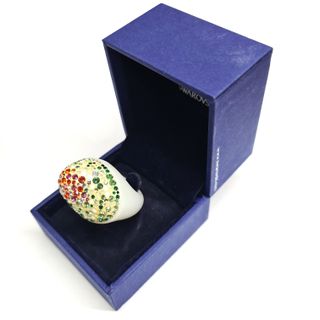 Anillo SWAROVSKI Resina blanca y Cristales color