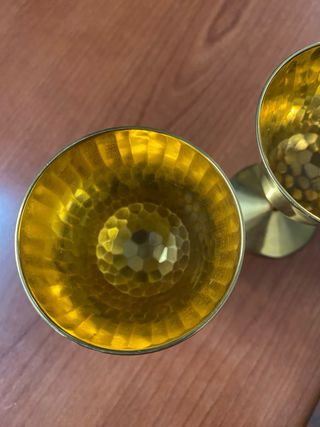 Bicchieri da aperitivo dorati a 24 carati,