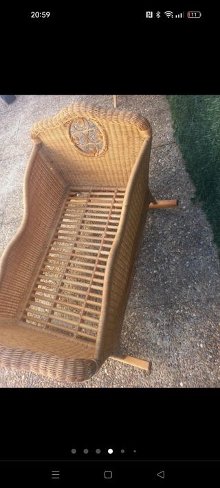 Cuna mimbre balacin Moisés antiguo