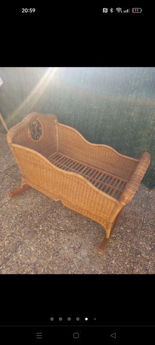 Cuna mimbre balacin Moisés antiguo