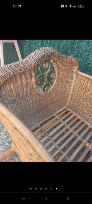 Cuna mimbre balacin Moisés antiguo