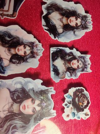 Pack 13 Stickers Pegatinas Rosa rosales bruja