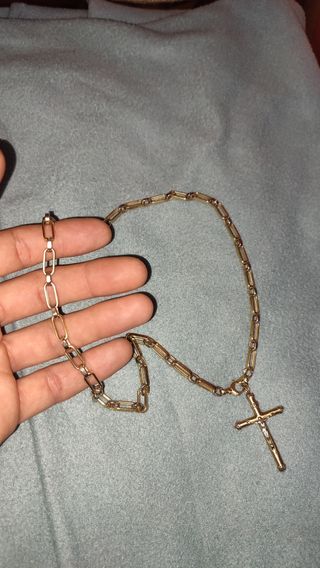 CADENA ANCHA ORO BLANCO Y AMARILLO