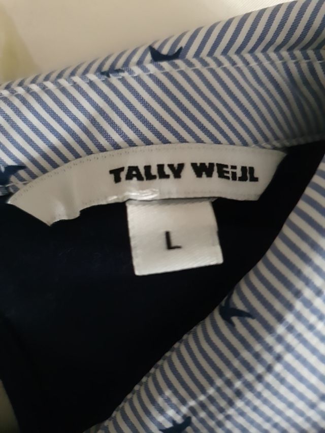 Maglia in cotone con effetto camicia sotto