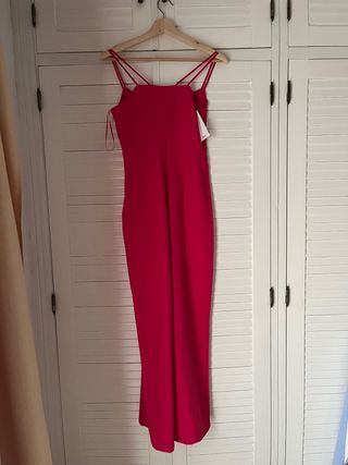 Mono fuscia con etiqueta mango mujer