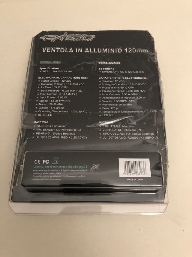 VENTOLA PC in alluminio 120 mm (Extreme) x case