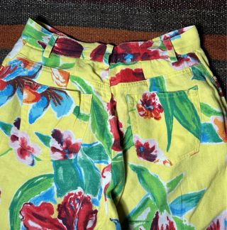 Lauren Ralph Lauren 100% Linen Floral  Yellow S