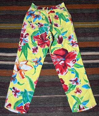 Lauren Ralph Lauren 100% Linen Floral  Yellow S