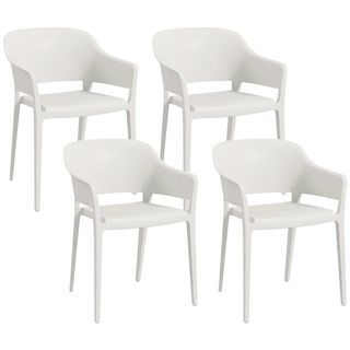 Set 4 Sedie da Giardino in Plastica Impilabili con