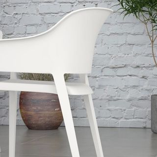 Set 4 Sedie da Giardino in Plastica Impilabili con