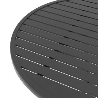 Tavolo da Giardino Rotondo con Piano a Doghe in Ac