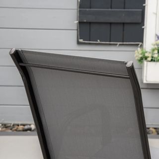 Set 4 Sedie da Giardino Impilabili e Salvaspazio c