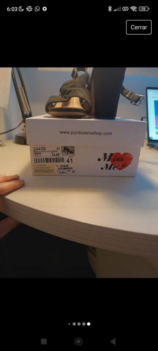 Sandalias con tacón pequeño talla 41