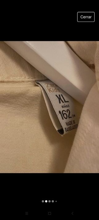Chaleco niña vaquero ver medidas Zara Kids 162 cm.