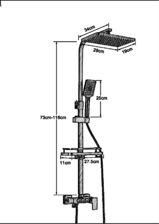 Grifo de ducha termostatico con conjunto completo.