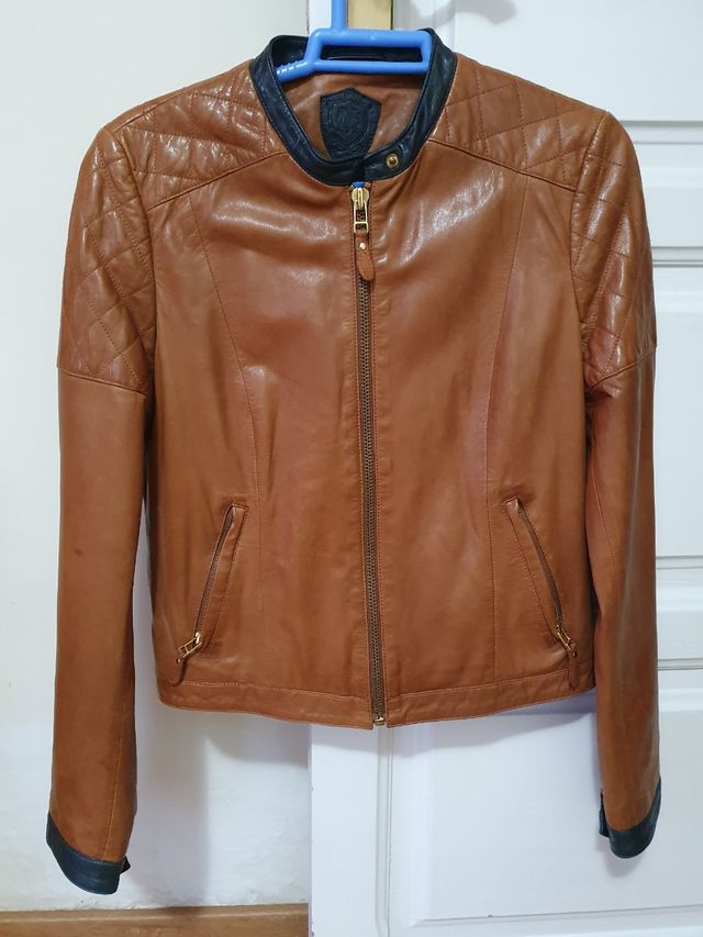 cazadora piel massimo dutti