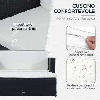 Set di mobili da giardino con poggiapiedi, sog