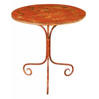 Tavolo Artigianale in Ferro Battuto Rosso Anticato
